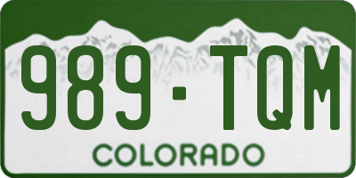 CO license plate 989TQM