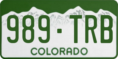 CO license plate 989TRB