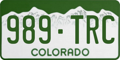 CO license plate 989TRC