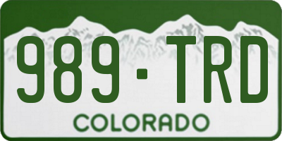 CO license plate 989TRD