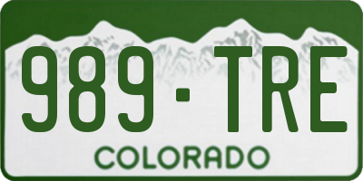 CO license plate 989TRE