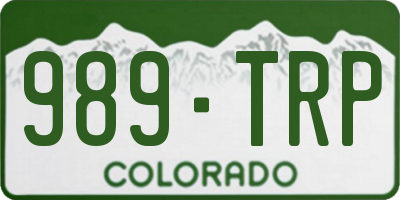 CO license plate 989TRP