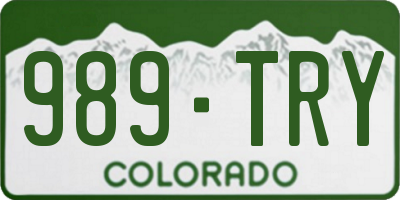 CO license plate 989TRY