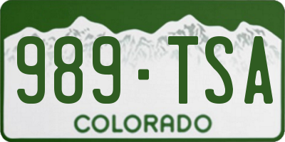 CO license plate 989TSA