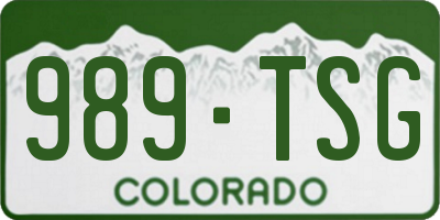 CO license plate 989TSG