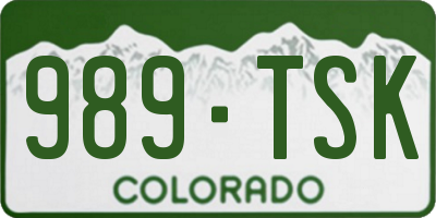 CO license plate 989TSK