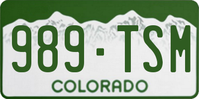 CO license plate 989TSM