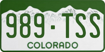 CO license plate 989TSS