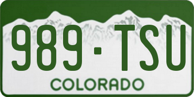 CO license plate 989TSU
