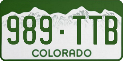CO license plate 989TTB