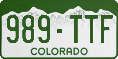 CO license plate 989TTF