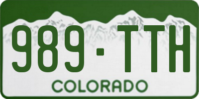 CO license plate 989TTH