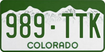 CO license plate 989TTK