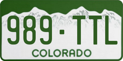 CO license plate 989TTL