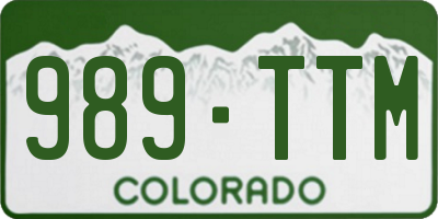 CO license plate 989TTM