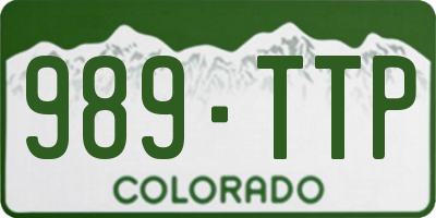 CO license plate 989TTP
