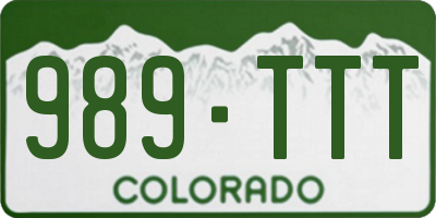CO license plate 989TTT