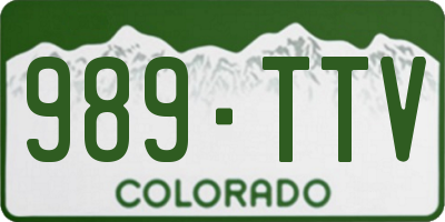 CO license plate 989TTV