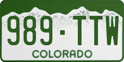 CO license plate 989TTW