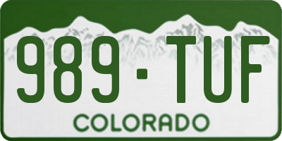 CO license plate 989TUF