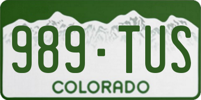 CO license plate 989TUS