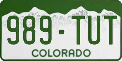 CO license plate 989TUT