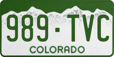 CO license plate 989TVC