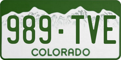 CO license plate 989TVE