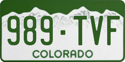 CO license plate 989TVF