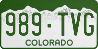 CO license plate 989TVG