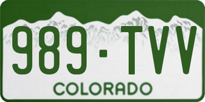 CO license plate 989TVV