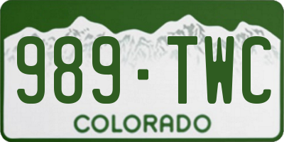 CO license plate 989TWC