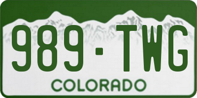CO license plate 989TWG