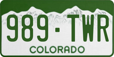 CO license plate 989TWR