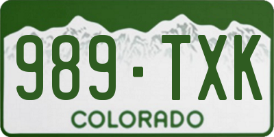 CO license plate 989TXK