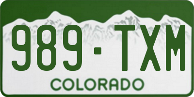 CO license plate 989TXM