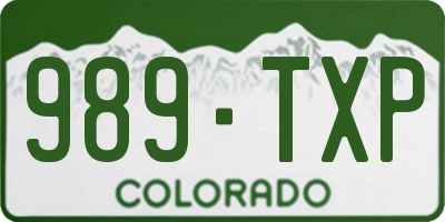 CO license plate 989TXP