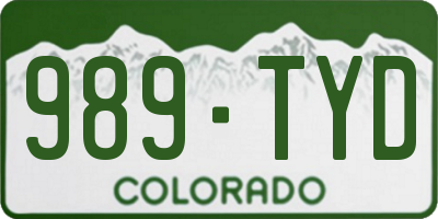 CO license plate 989TYD