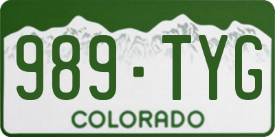 CO license plate 989TYG