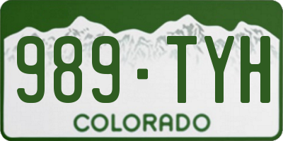 CO license plate 989TYH