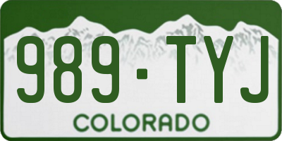 CO license plate 989TYJ