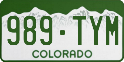 CO license plate 989TYM