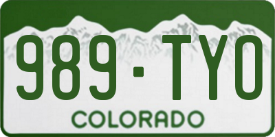 CO license plate 989TYO