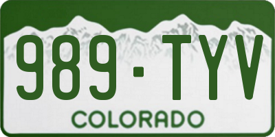 CO license plate 989TYV