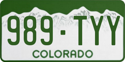 CO license plate 989TYY