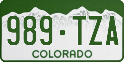 CO license plate 989TZA