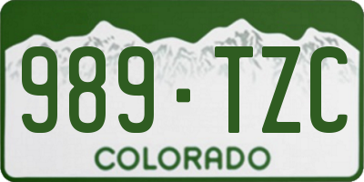 CO license plate 989TZC