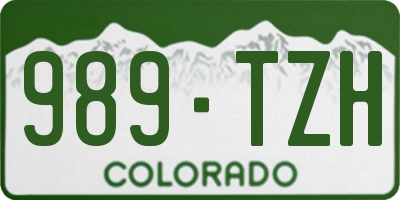 CO license plate 989TZH