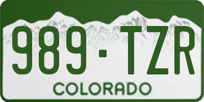 CO license plate 989TZR