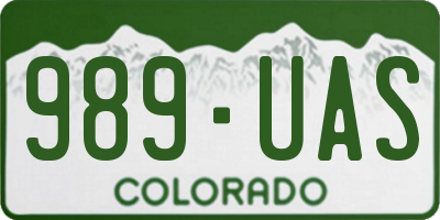CO license plate 989UAS